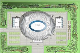 寶坻體育館總平面圖-正能量科技無(wú)電照明